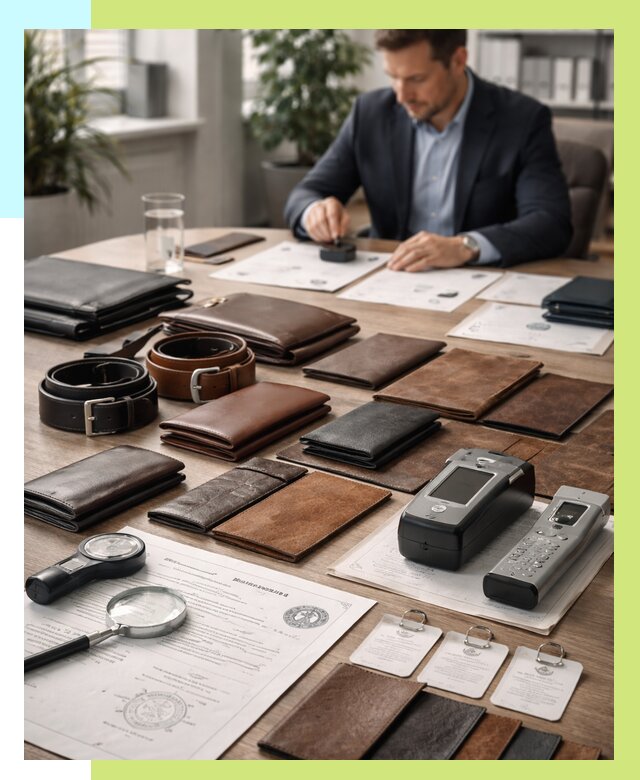 Сертификация кожаных изделий в Мысках от 12172 р. | Алешин-Мси