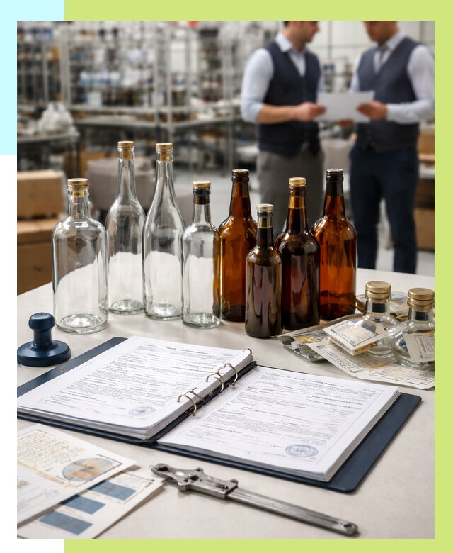 Сертификация стеклянных бутылок в Мысках от 25358 р. | Алешин-Мси