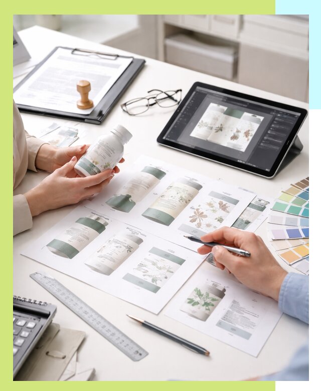 Профессиональная разработка дизайна и текста этикетки продукции в Мысках