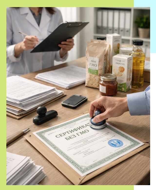 Получение сертификата Без ГМО для продукции в Мысках