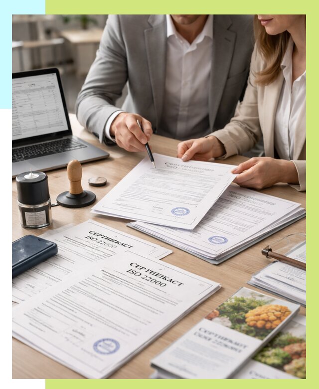 Сертификат ISO 22000 в Мысках от 40572 р. под ключ | Алешин-Мси